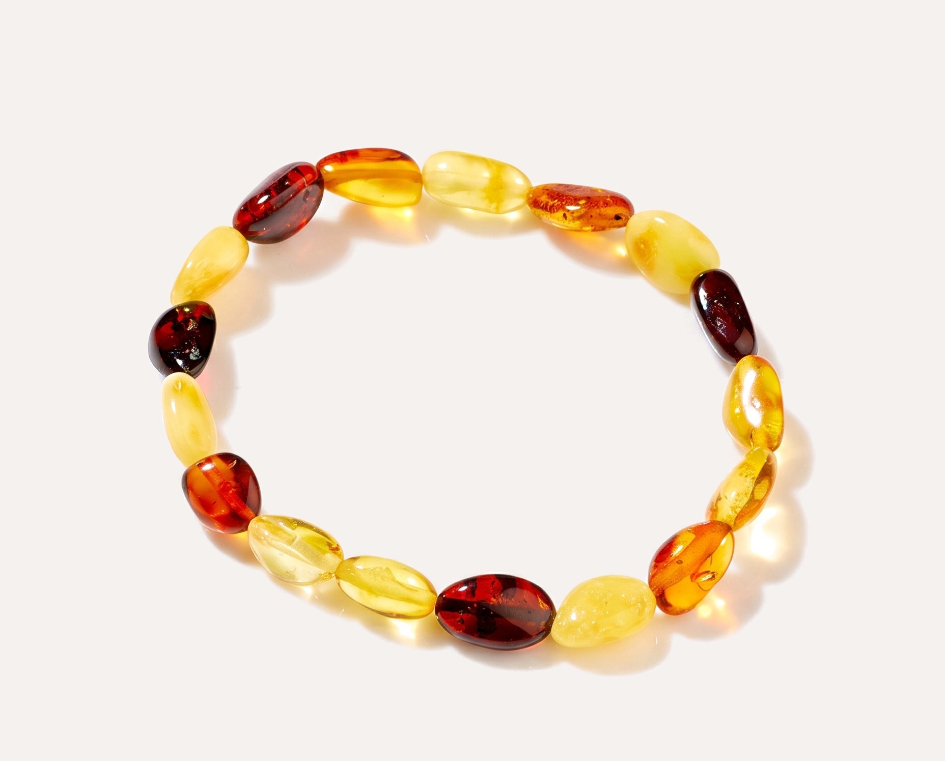 RAW Amber Multicolour Beaded Bracelet — Baltic amber and sterling silver jewellery by Baltic Beauty