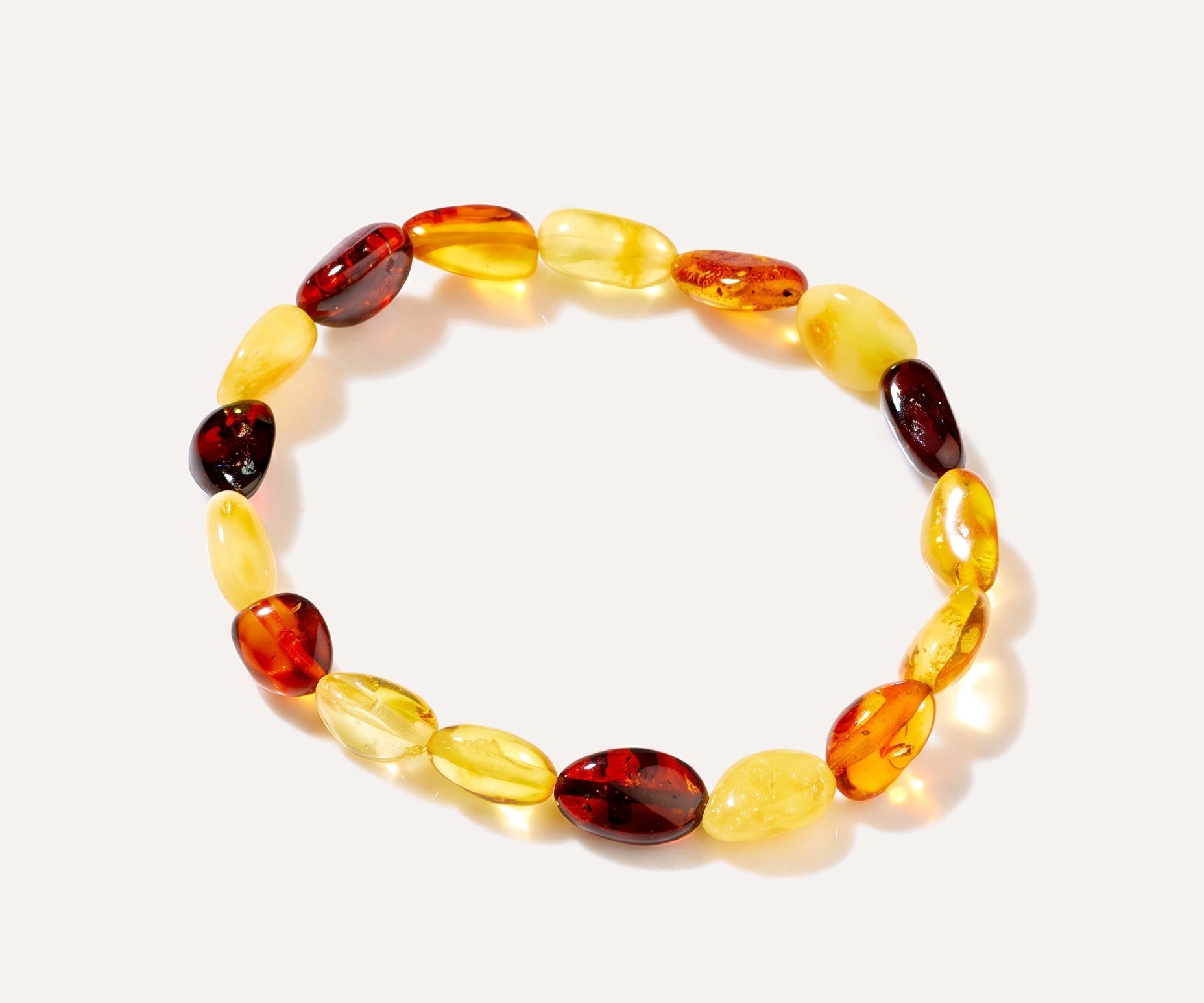 RAW Amber Multicolour Beaded Bracelet — Baltic amber and sterling silver jewellery by Baltic Beauty