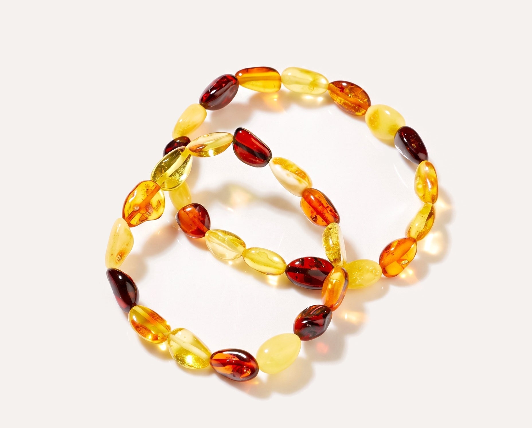 RAW Amber Multicolour Beaded Bracelet — Baltic amber and sterling silver jewellery by Baltic Beauty