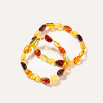 RAW Amber Multicolour Beaded Bracelet — Baltic amber and sterling silver jewellery by Baltic Beauty