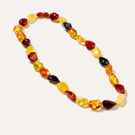 RAW Amber Multicolour Beaded Necklace 45cm — Baltic amber and sterling silver jewellery by Baltic Beauty