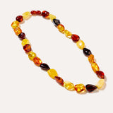 RAW Amber Multicolour Beaded Necklace 45cm — Baltic amber and sterling silver jewellery by Baltic Beauty