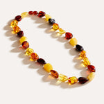 RAW Amber Multicolour Beaded Necklace 49cm — Baltic amber and sterling silver jewellery by Baltic Beauty