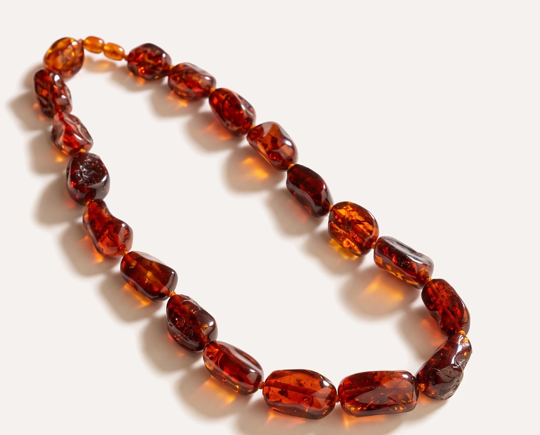 RAW Chunky Cognac Necklace — Baltic amber and sterling silver jewellery by Baltic Beauty