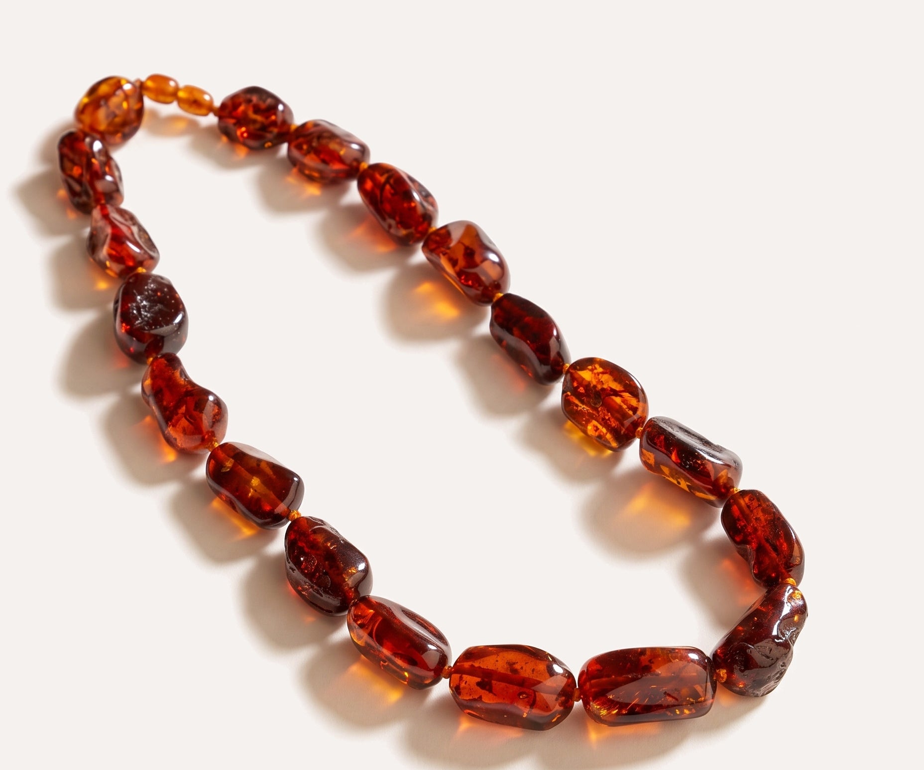 RAW Chunky Cognac Necklace — Baltic amber and sterling silver jewellery by Baltic Beauty