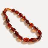 RAW Chunky Cognac Necklace — Baltic amber and sterling silver jewellery by Baltic Beauty