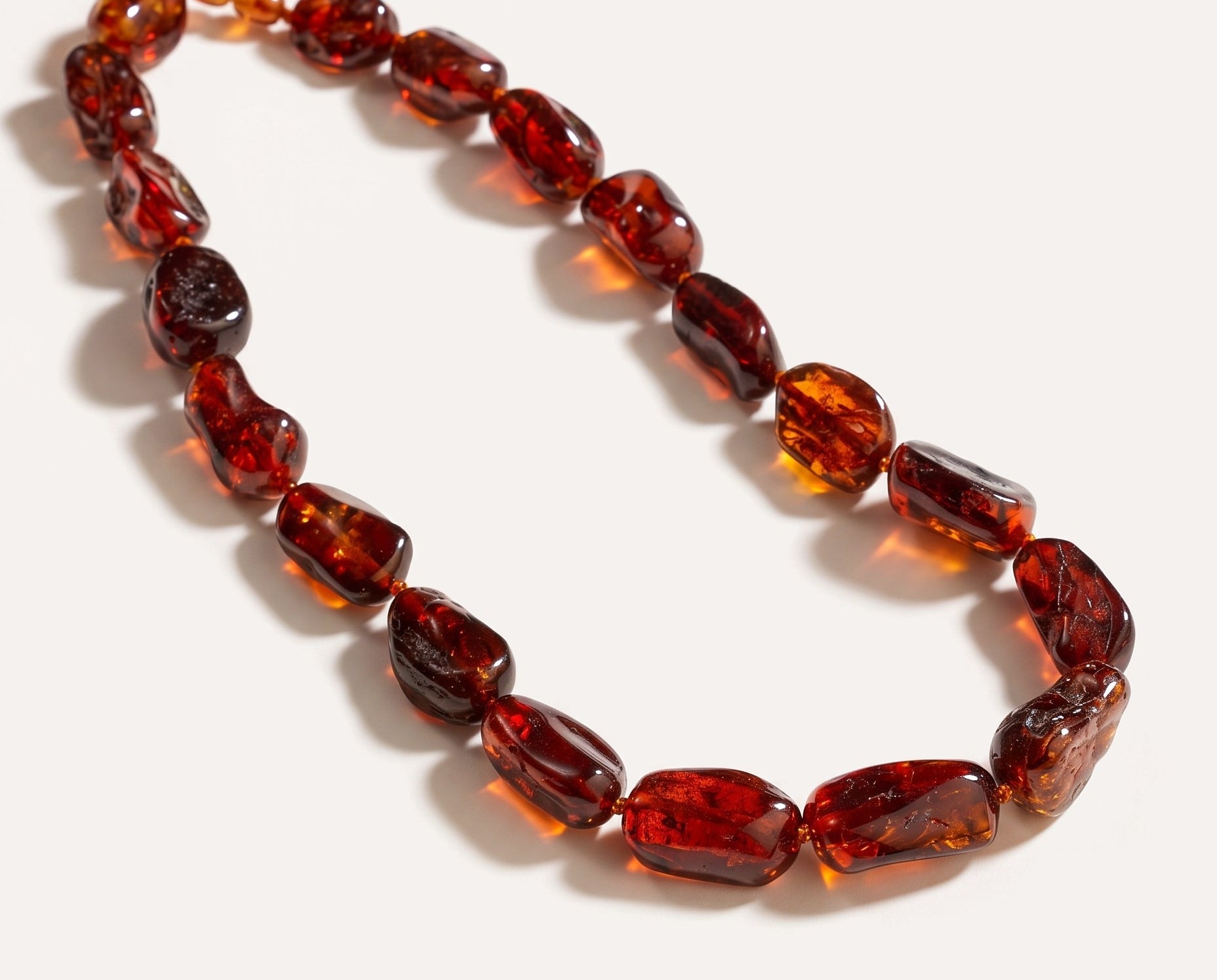 RAW Chunky Cognac Necklace — Baltic amber and sterling silver jewellery by Baltic Beauty
