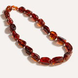 RAW Chunky Cognac Necklace — Baltic amber and sterling silver jewellery by Baltic Beauty