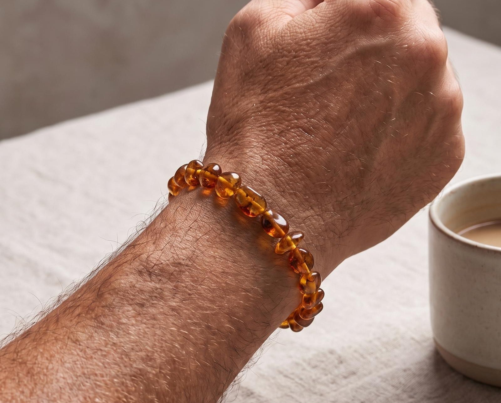 RAW Cognac Organic Bracelet — Baltic amber jewellery by Baltic Beauty