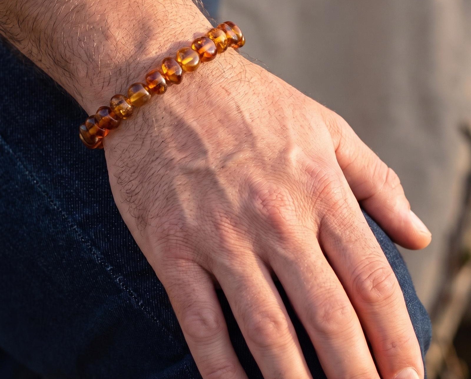 RAW Cognac Organic Bracelet — Baltic amber jewellery by Baltic Beauty