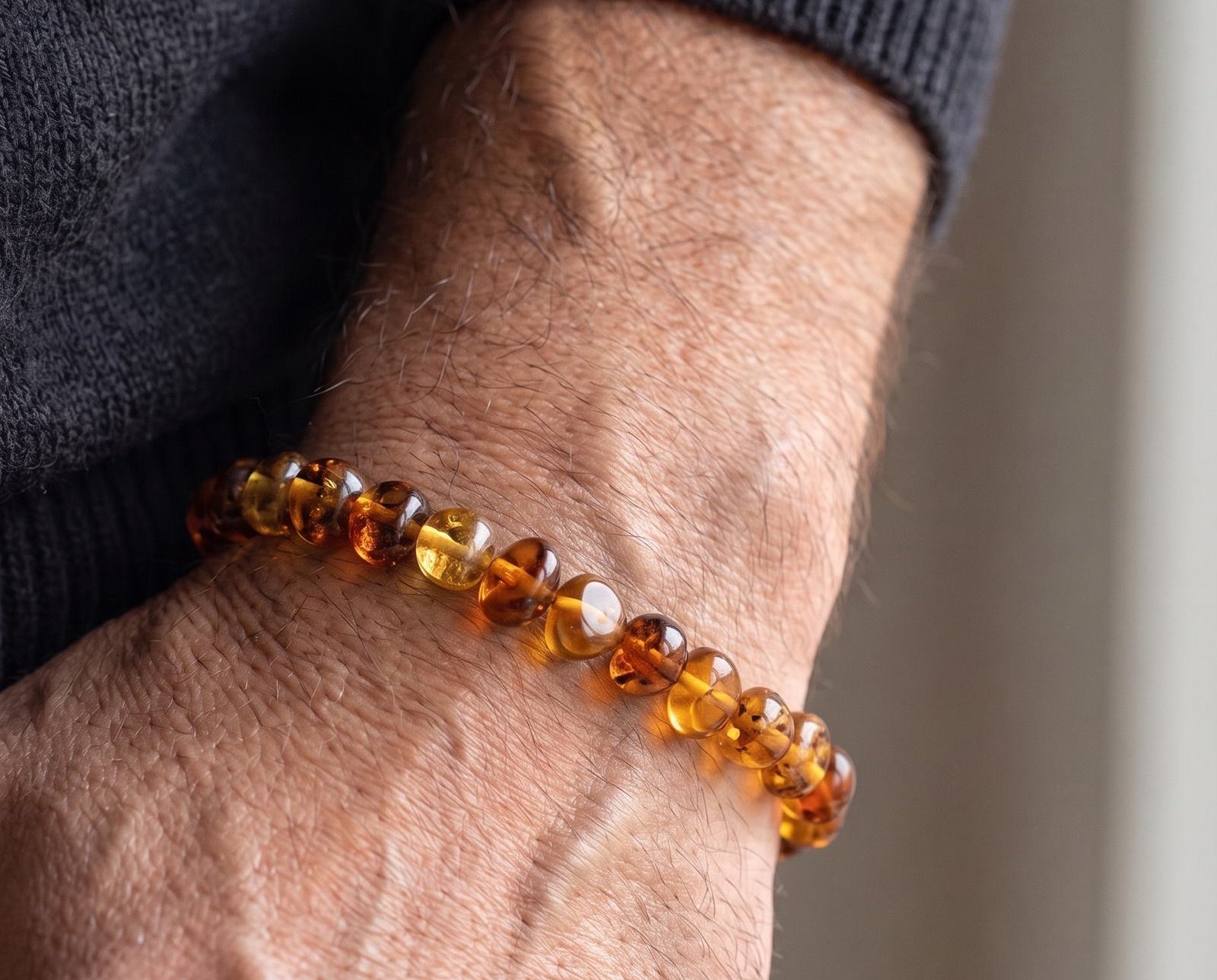 RAW Cognac Organic Bracelet — Baltic amber jewellery by Baltic Beauty