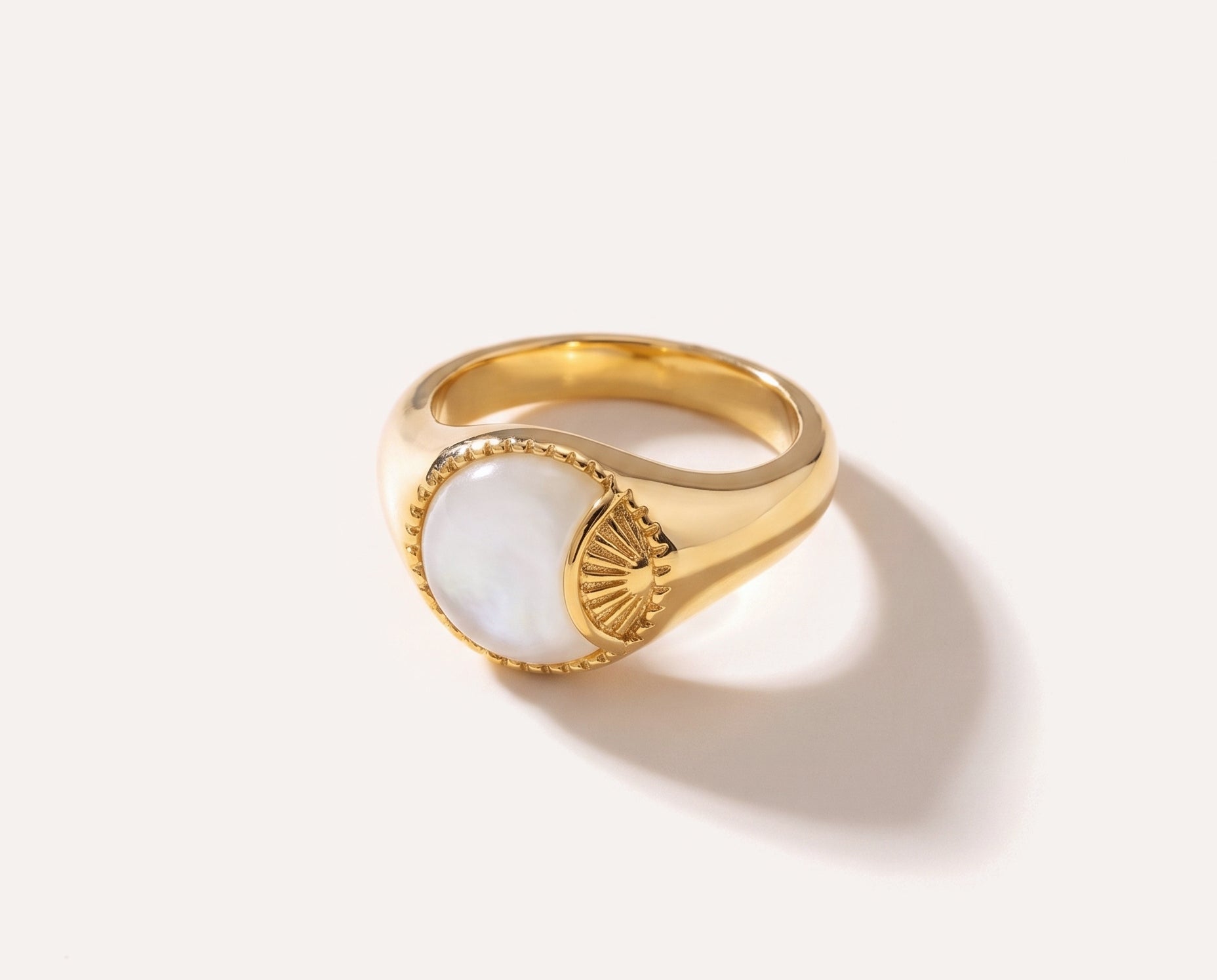Ray of Sun Mother of Pearl Ring — Baltic amber and sterling silver jewellery by Baltic Beauty
