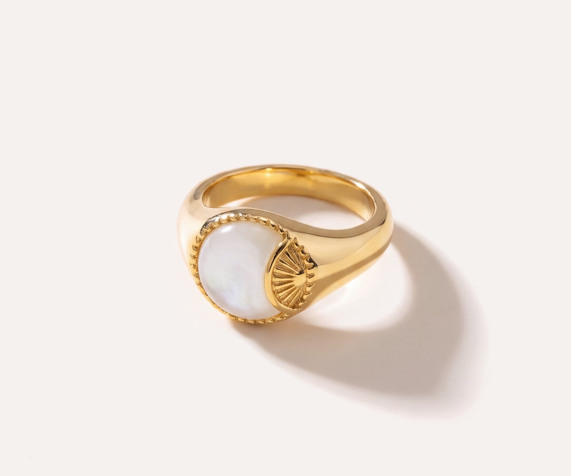 Ray of Sun Mother of Pearl Ring — Baltic amber and sterling silver jewellery by Baltic Beauty