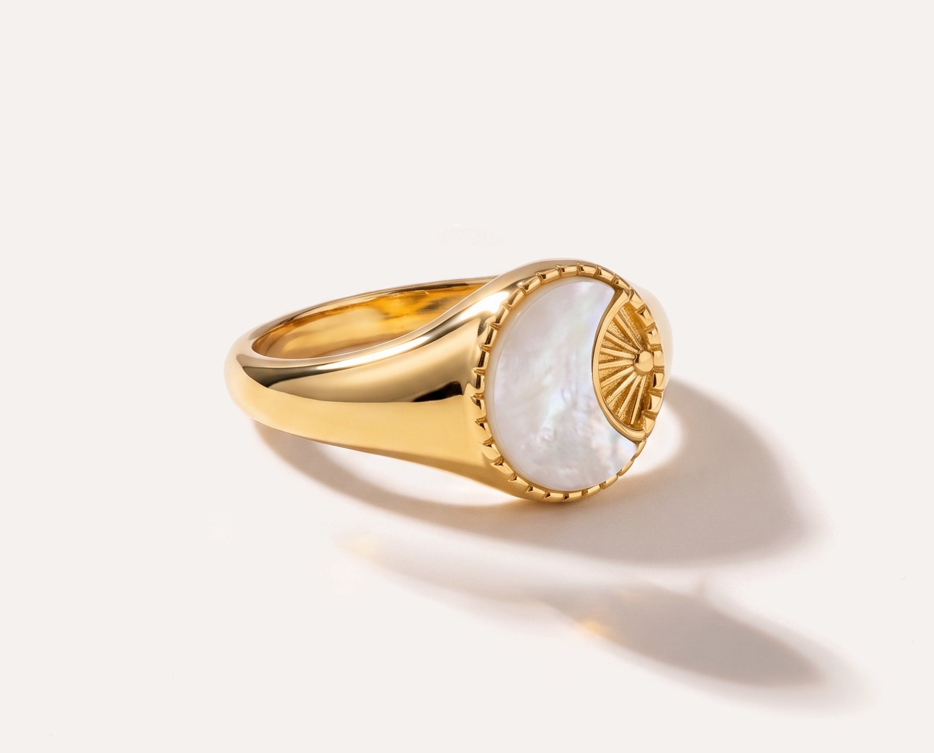 Ray of Sun Mother of Pearl Ring — Baltic amber and sterling silver jewellery by Baltic Beauty