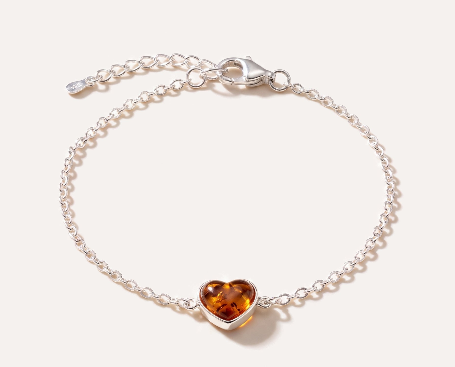 Reversible Dainty Amber Heart Bracelet — Baltic amber and sterling silver jewellery by Baltic Beauty