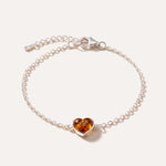 Reversible Dainty Amber Heart Bracelet — Baltic amber and sterling silver jewellery by Baltic Beauty