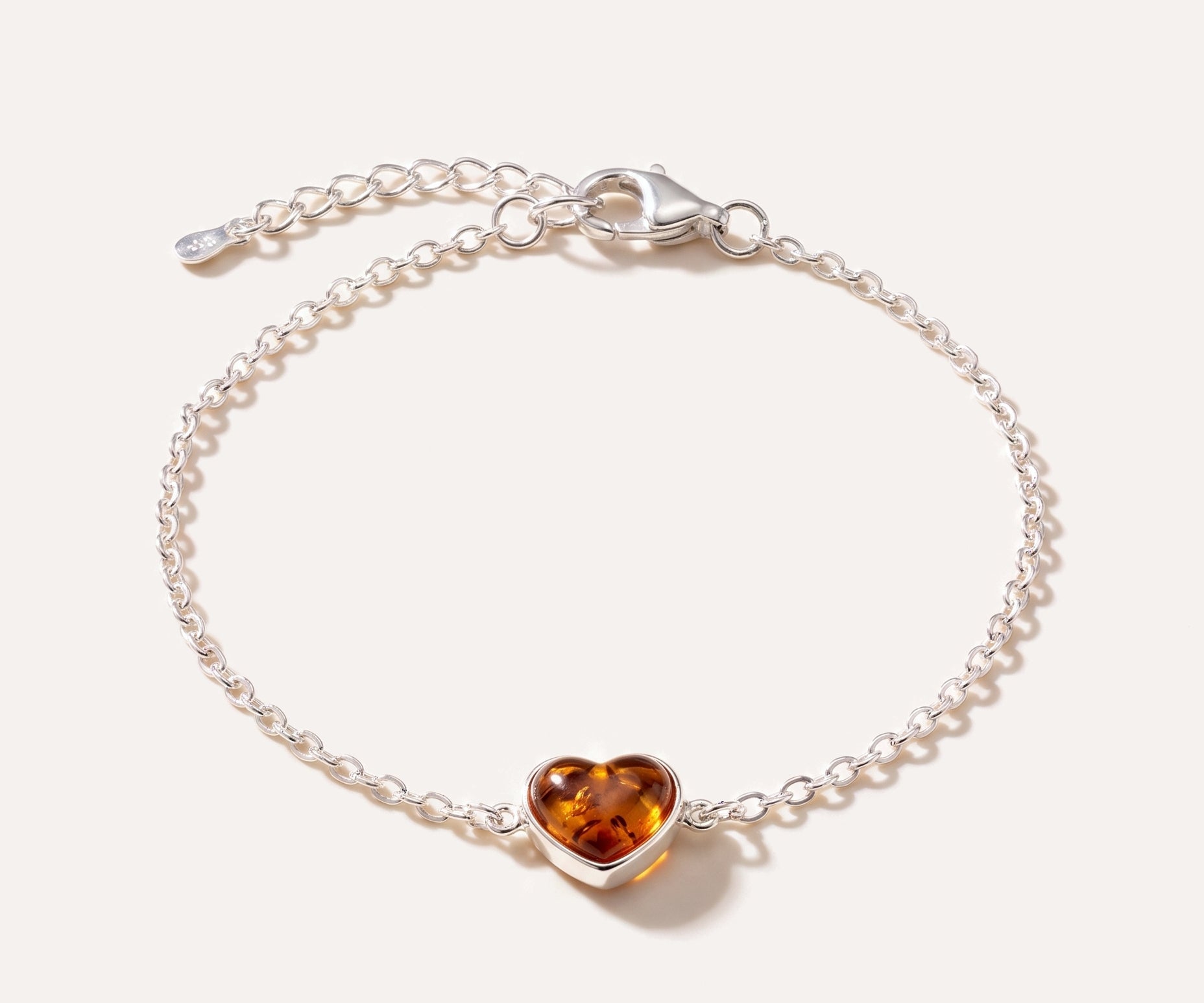Reversible Dainty Amber Heart Bracelet — Baltic amber and sterling silver jewellery by Baltic Beauty