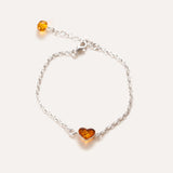 Reversible Dainty Amber Heart Bracelet — Baltic amber and sterling silver jewellery by Baltic Beauty