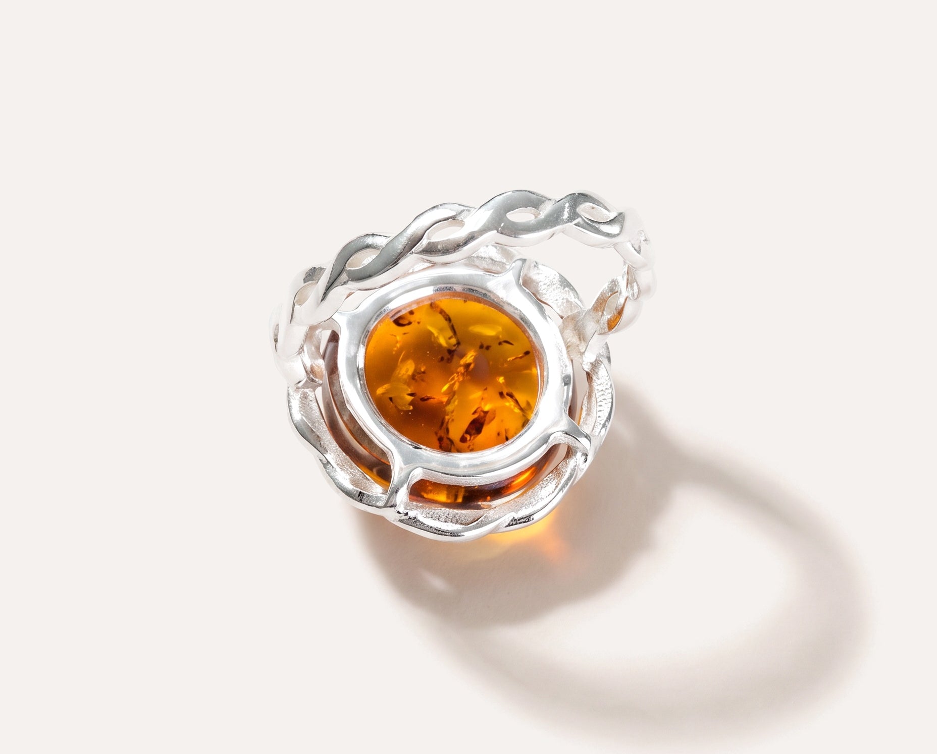 Rope Frame Statement Ring — Baltic amber and sterling silver jewellery by Baltic Beauty