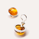 Round Amber Clip On Earrings — Baltic amber and sterling silver jewellery by Baltic Beauty