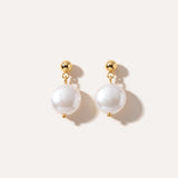 Round Button Pearl Earrings — Baltic amber and sterling silver jewellery by Baltic Beauty