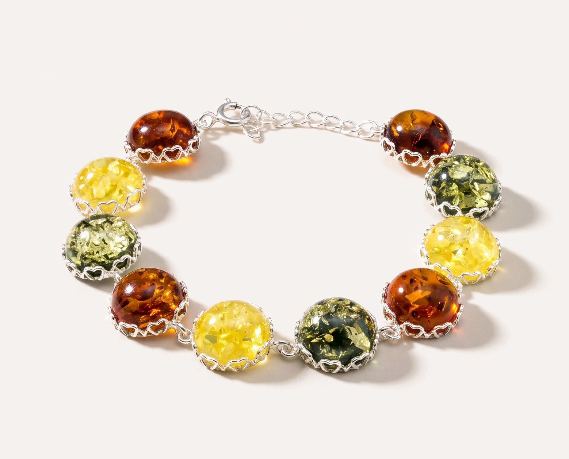 Round Candy Amber Bracelet — Baltic amber and sterling silver jewellery by Baltic Beauty