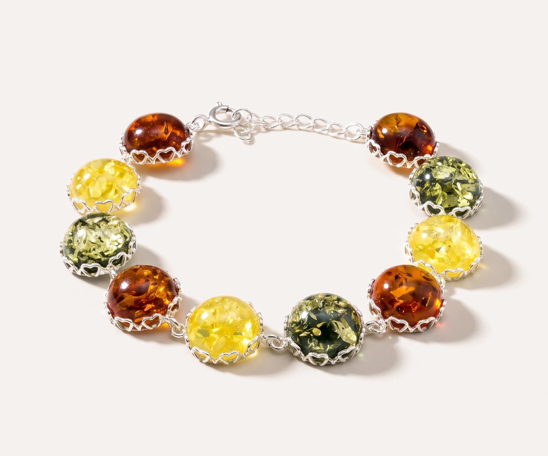 Round Candy Amber Bracelet — Baltic amber and sterling silver jewellery by Baltic Beauty