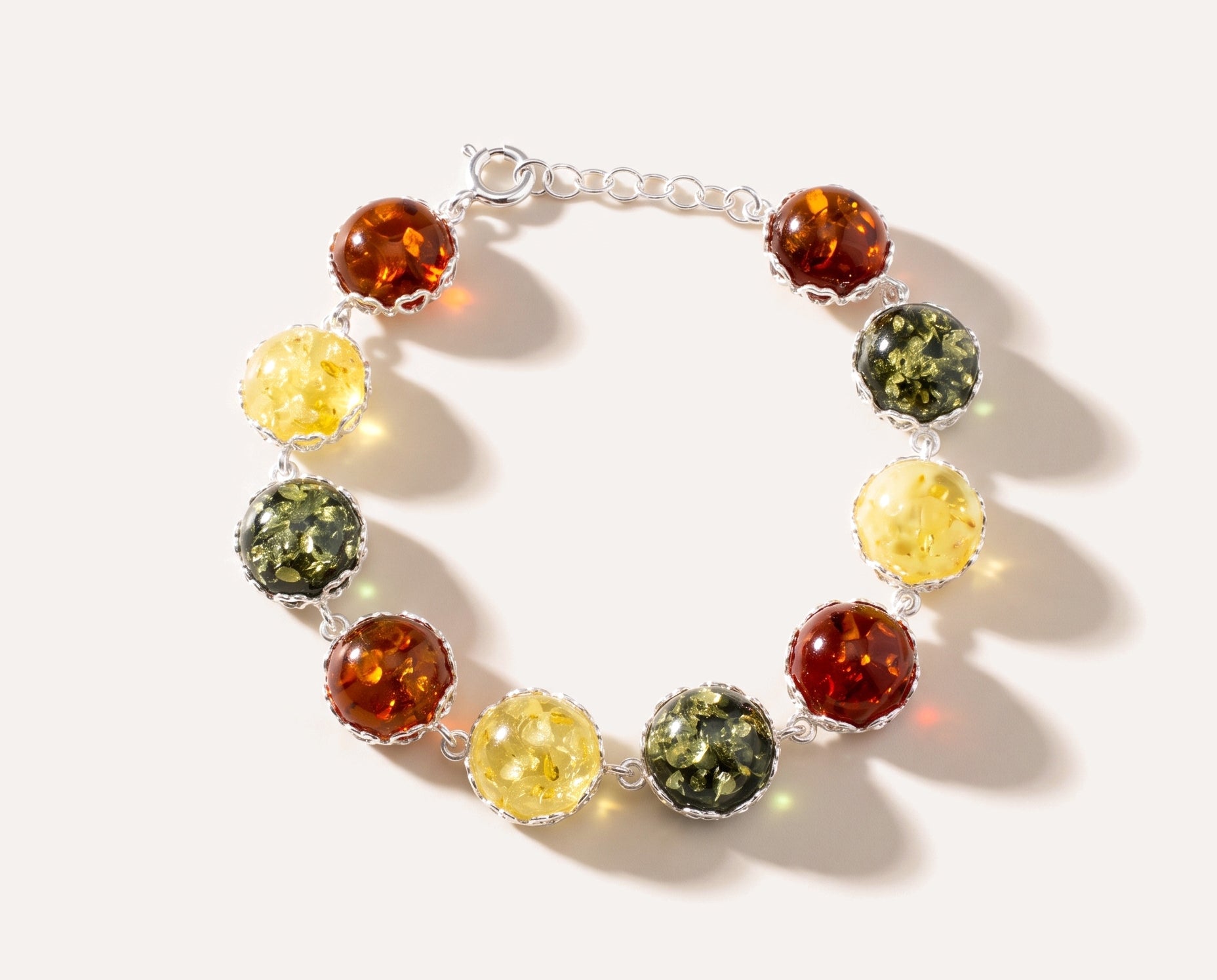 Round Candy Amber Bracelet — Baltic amber and sterling silver jewellery by Baltic Beauty