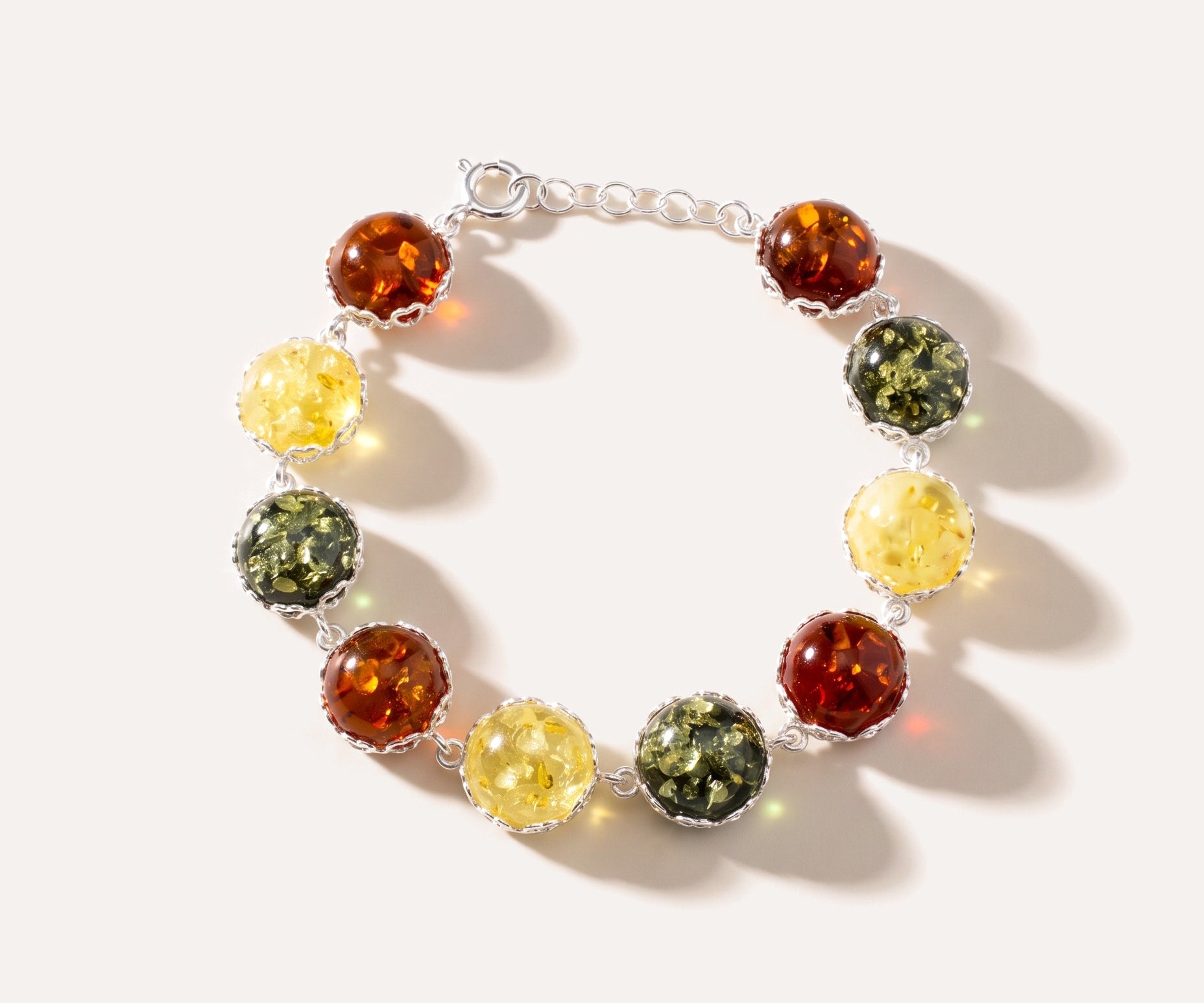 Round Candy Amber Bracelet — Baltic amber and sterling silver jewellery by Baltic Beauty