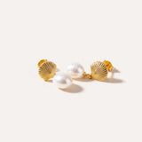 Sea Shell Pearl Earrings — Baltic amber and sterling silver jewellery by Baltic Beauty