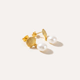 Sea Shell Pearl Earrings — Baltic amber and sterling silver jewellery by Baltic Beauty