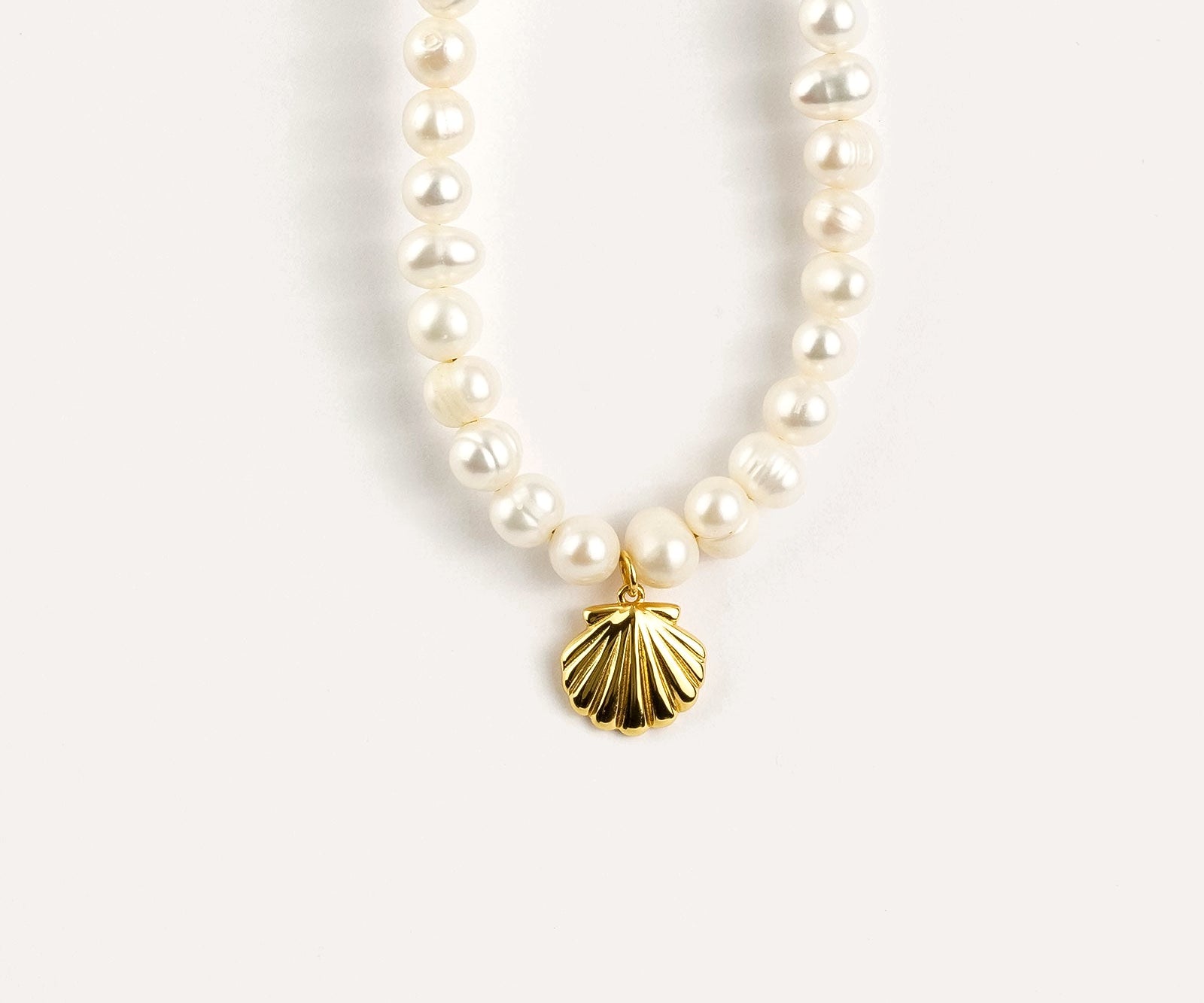 Sea Shell Pearl Necklace — Baltic amber and sterling silver jewellery by Baltic Beauty