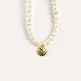 Sea Shell Pearl Necklace — Baltic amber and sterling silver jewellery by Baltic Beauty