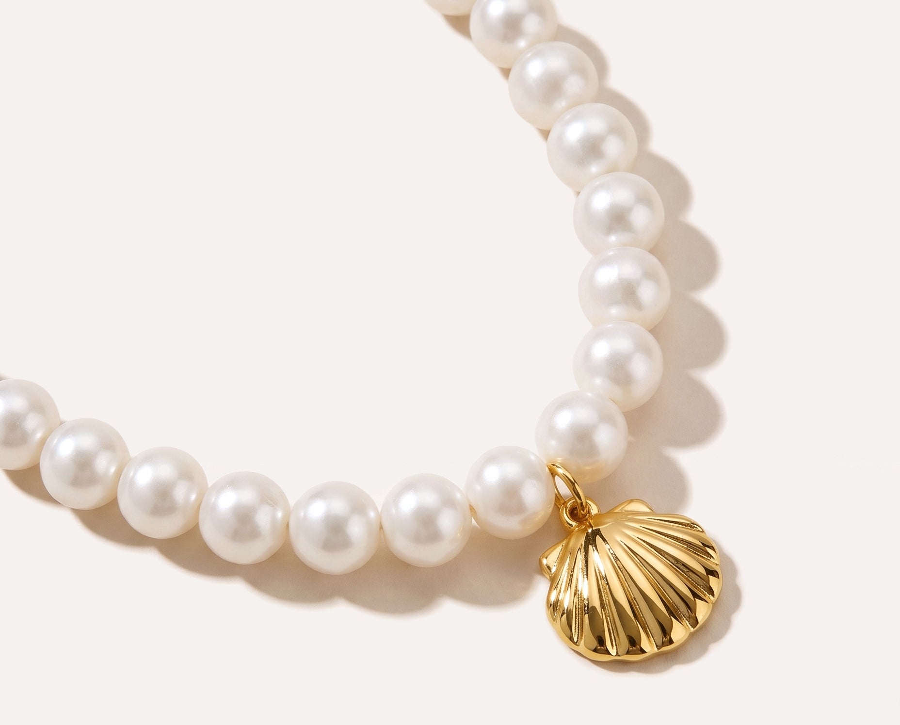 Sea Shell Pearl Necklace — Baltic amber and sterling silver jewellery by Baltic Beauty