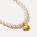 Sea Shell Pearl Necklace — Baltic amber and sterling silver jewellery by Baltic Beauty