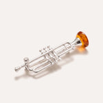 Silver Trumpet Brooch — Baltic amber and sterling silver jewellery by Baltic Beauty