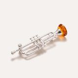 Silver Trumpet Brooch — Baltic amber and sterling silver jewellery by Baltic Beauty
