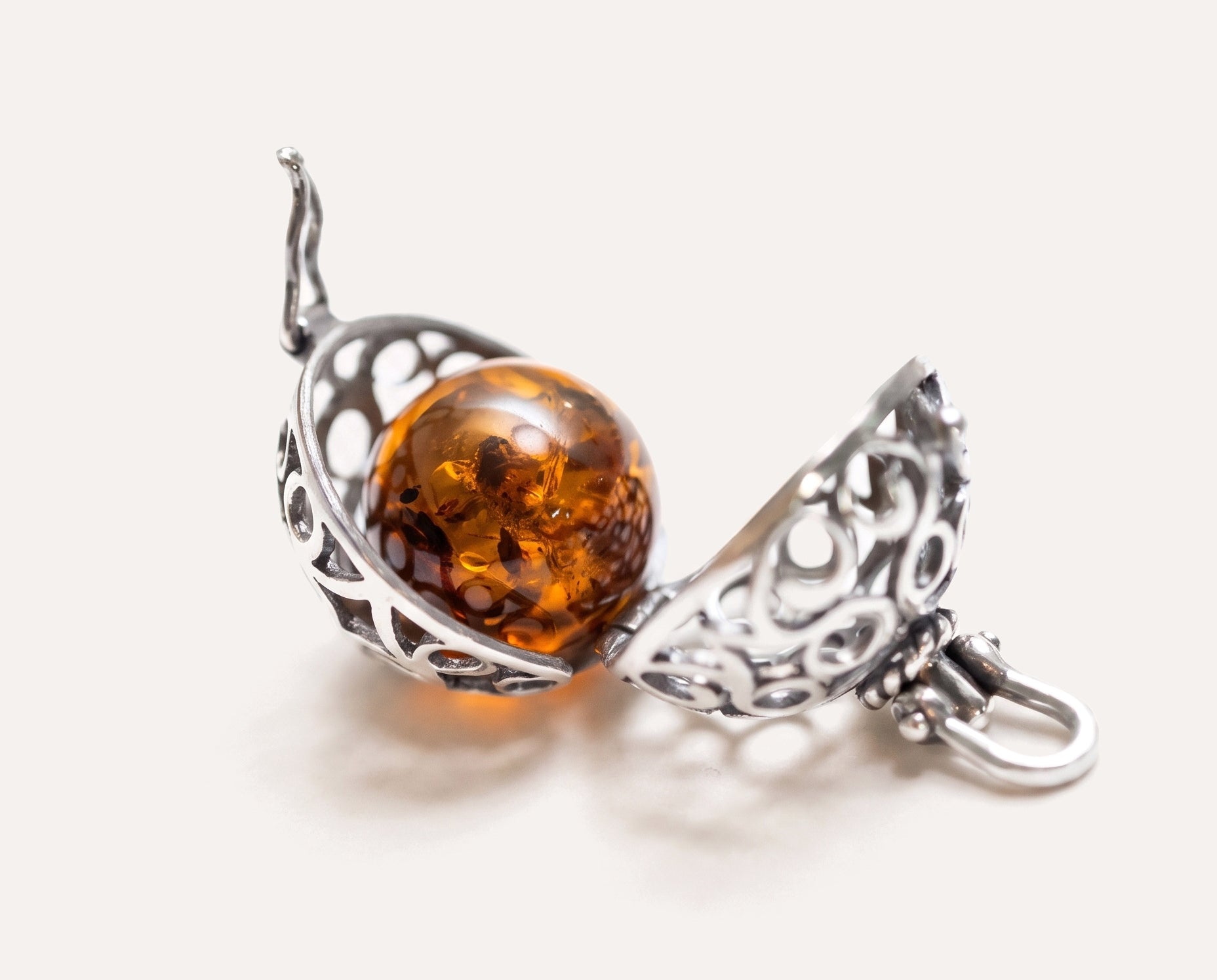 Silver Filigree Locket Necklace — Baltic amber and sterling silver jewellery by Baltic Beauty