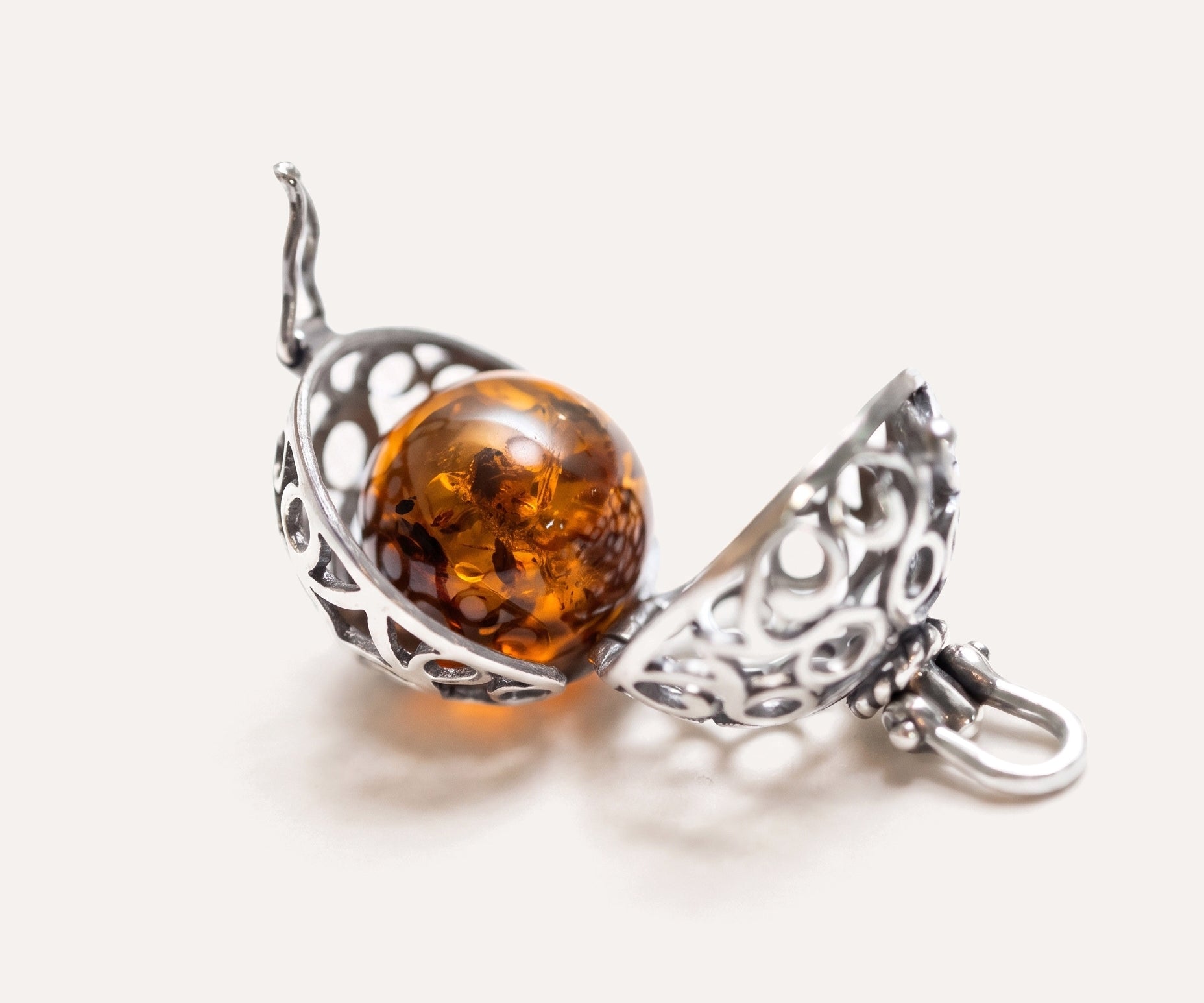 Silver Filigree Locket Necklace — Baltic amber and sterling silver jewellery by Baltic Beauty