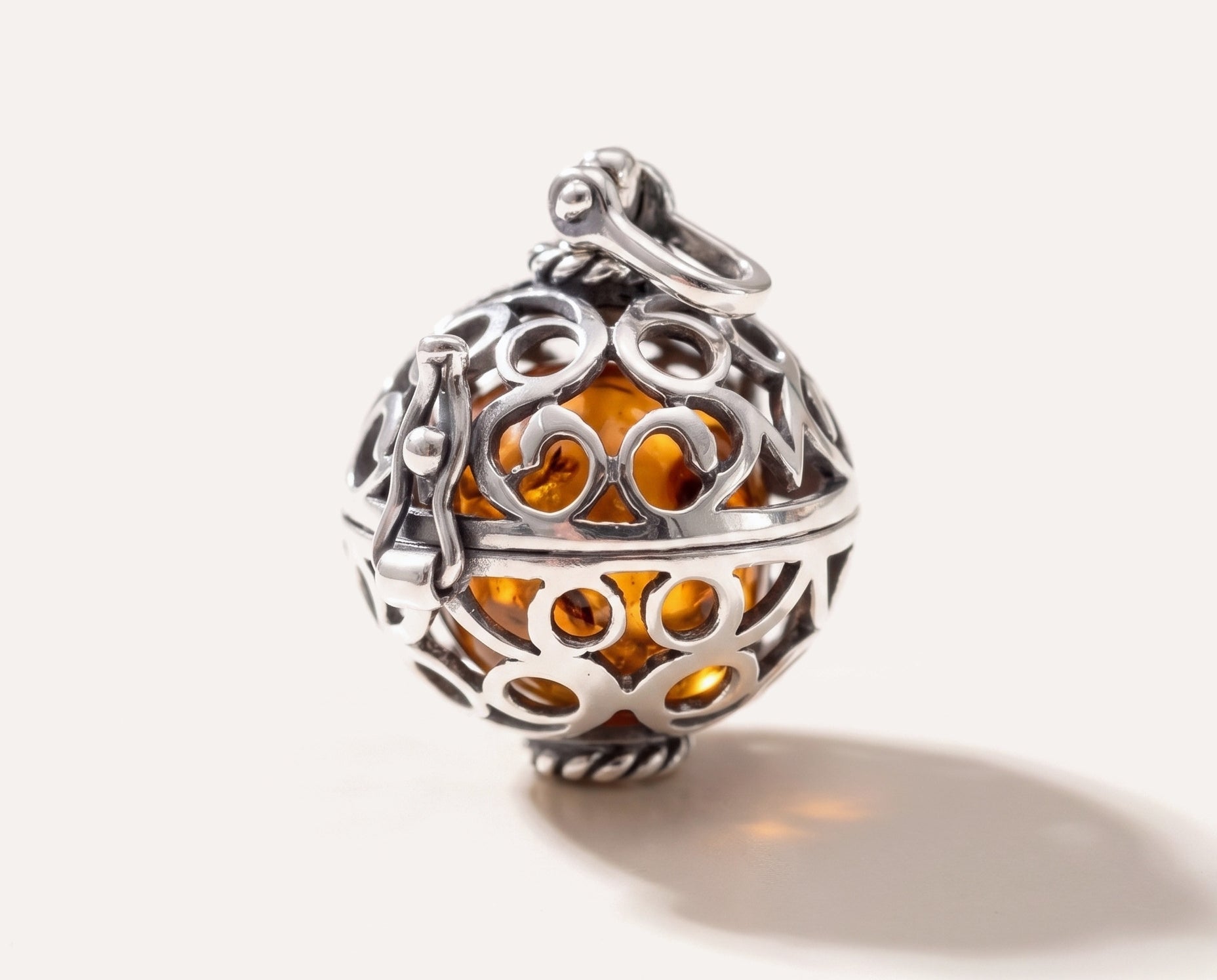 Silver Filigree Locket Necklace — Baltic amber and sterling silver jewellery by Baltic Beauty