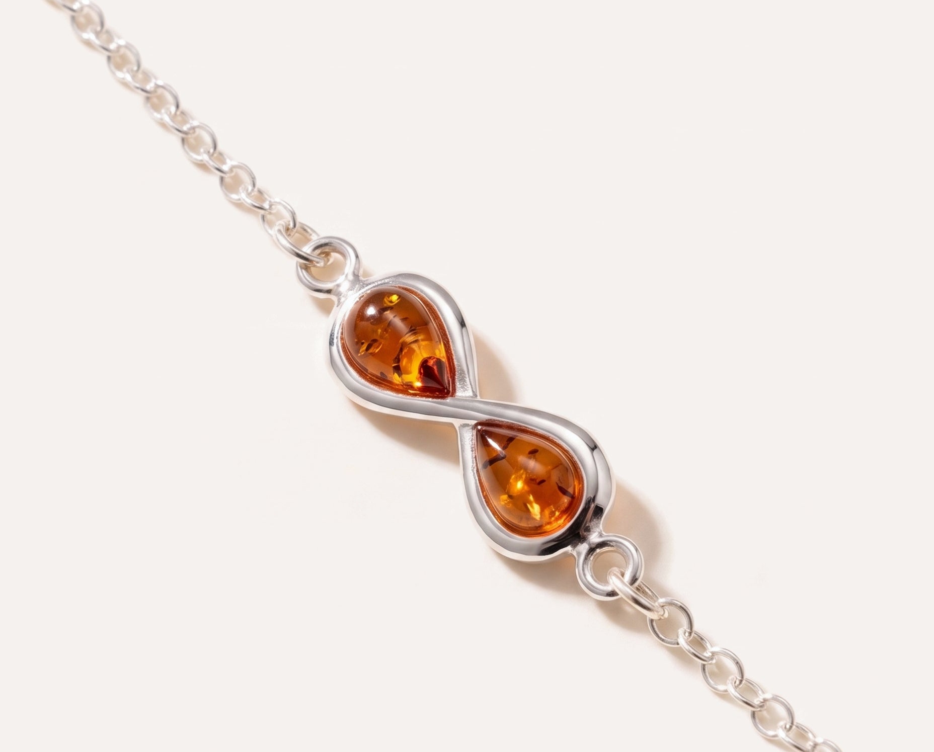 Silver Link Chain Infinity Bracelet — Baltic amber and sterling silver jewellery by Baltic Beauty