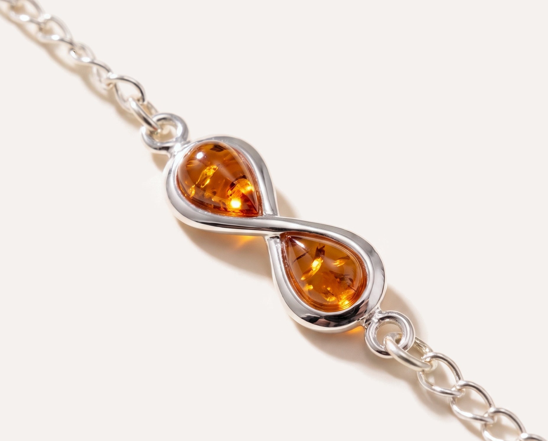 Silver Link Chain Infinity Bracelet — Baltic amber and sterling silver jewellery by Baltic Beauty