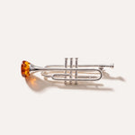 Silver Trumpet Brooch — Baltic amber and sterling silver jewellery by Baltic Beauty
