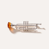 Silver Trumpet Brooch — Baltic amber and sterling silver jewellery by Baltic Beauty