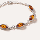 Silver Wave Amber Link Bracelet — Baltic amber and sterling silver jewellery by Baltic Beauty