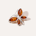 Small Amber Butterfly Brooch — Baltic amber and sterling silver jewellery by Baltic Beauty