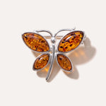 Small Amber Butterfly Brooch — Baltic amber and sterling silver jewellery by Baltic Beauty