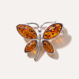 Small Amber Butterfly Brooch — Baltic amber and sterling silver jewellery by Baltic Beauty