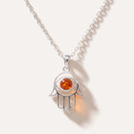 Small Amber Hamsa Pendant — Baltic amber and sterling silver jewellery by Baltic Beauty