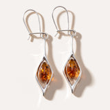 Small Droplet Amber Dangle Earrings — Baltic amber and sterling silver jewellery by Baltic Beauty